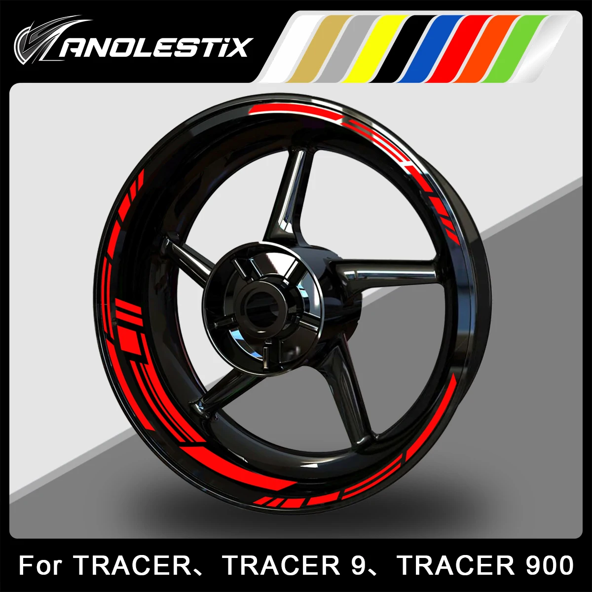 

AnoleStix Reflective Motorcycle Wheel Sticker Hub Decal Rim Stripe Tape For YAMAHA TRACER TRACER-9 TRACER-900