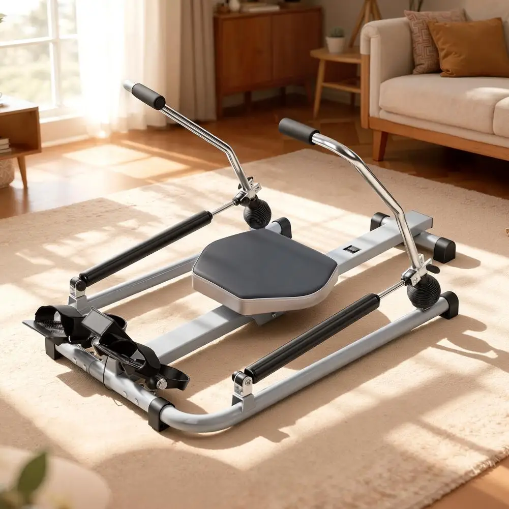 Home Rowing Machine, Adjustable Resistance up to 110LBS & Large Cushioned Seat, 265LBS Quiet Rowing Machine for Exercise Fitness