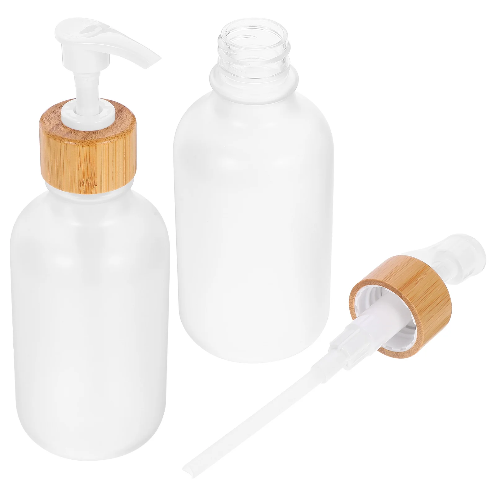 

2Pcs Plastic Pump Bottles Refillable Soap Shampoo Lotion Dispensers Durable Portable for Bathroom Kitchen Use Lotion Bottles