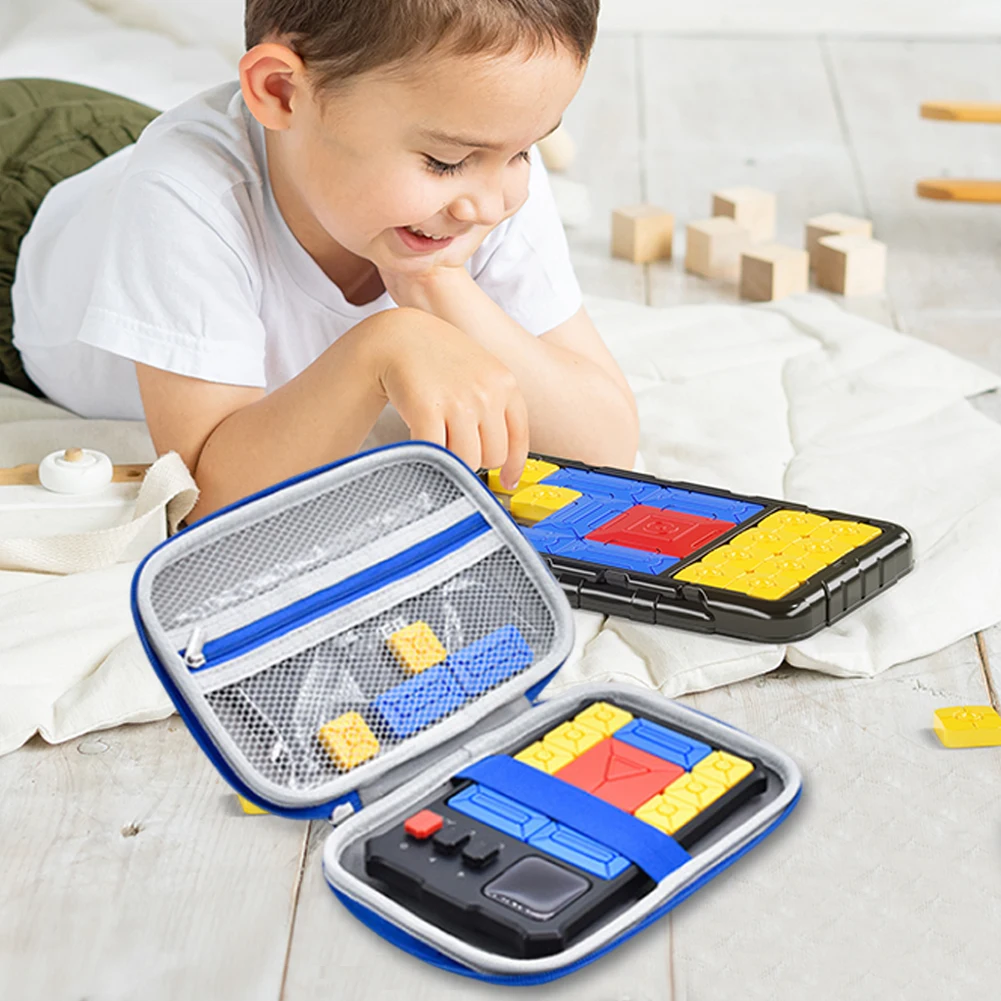 Hartschalenkoffer für GiiKER Brain Games Giiker Puzzle Super Slide Huarong Road Schutzaufbewahrungshalter mit Netztasche