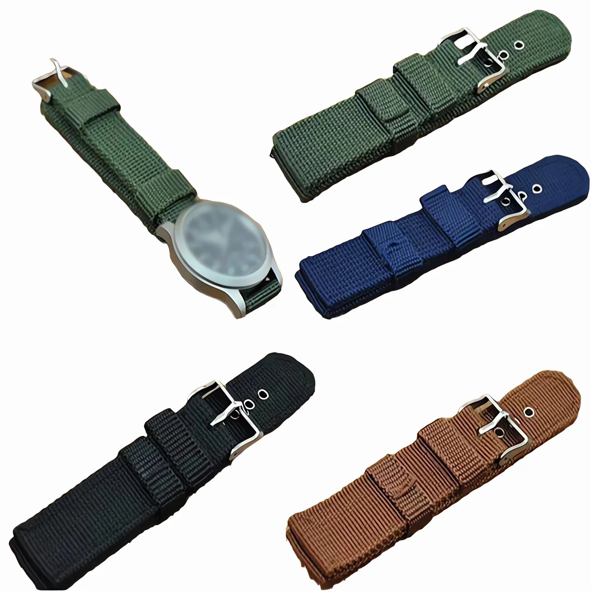 

Nylon Canvas Sport Watchband 16mm-24mm Men's Women's Adjustable Wrist Strap