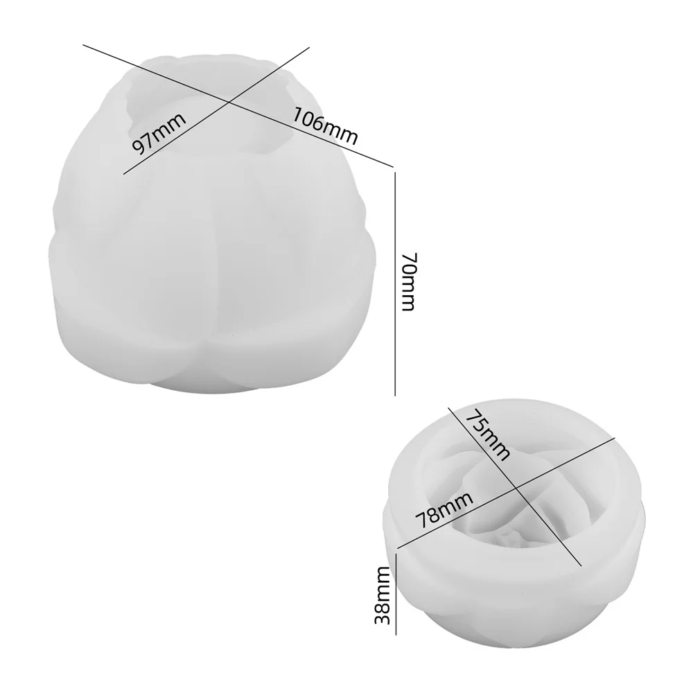 Caja de almacenamiento de rosas, molde de silicona DIY con tapa, tarro de vela, fabricación de artesanías, yeso, resina, flor, candelabro, moldes de fundición, decoración del hogar