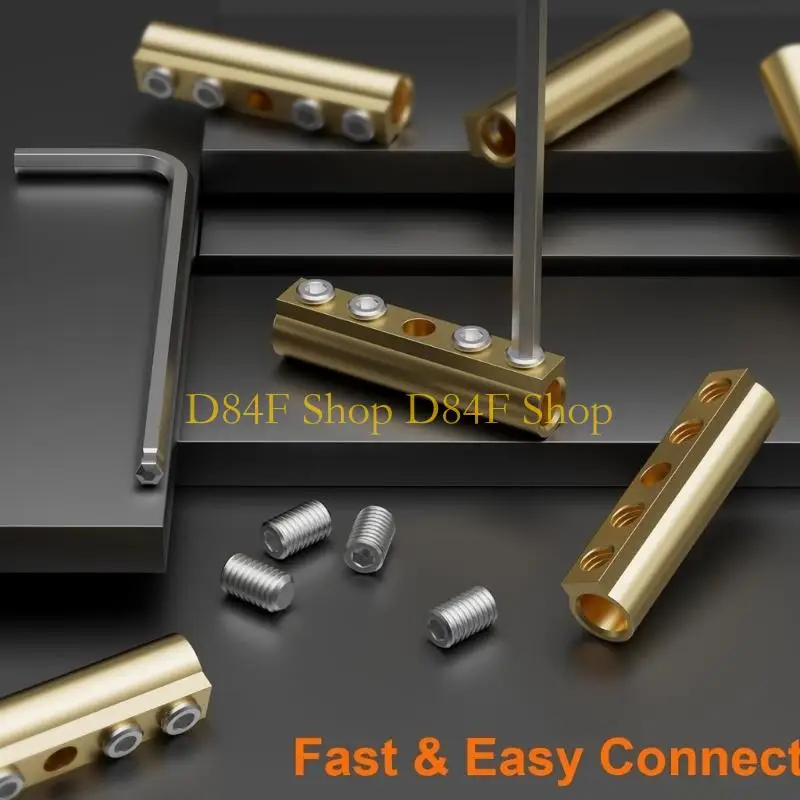 D84F High Current Brasses Splicing Connectors for 10 6 AWG Wire Up to 80A for Industrial Automotive Solar DIY Use