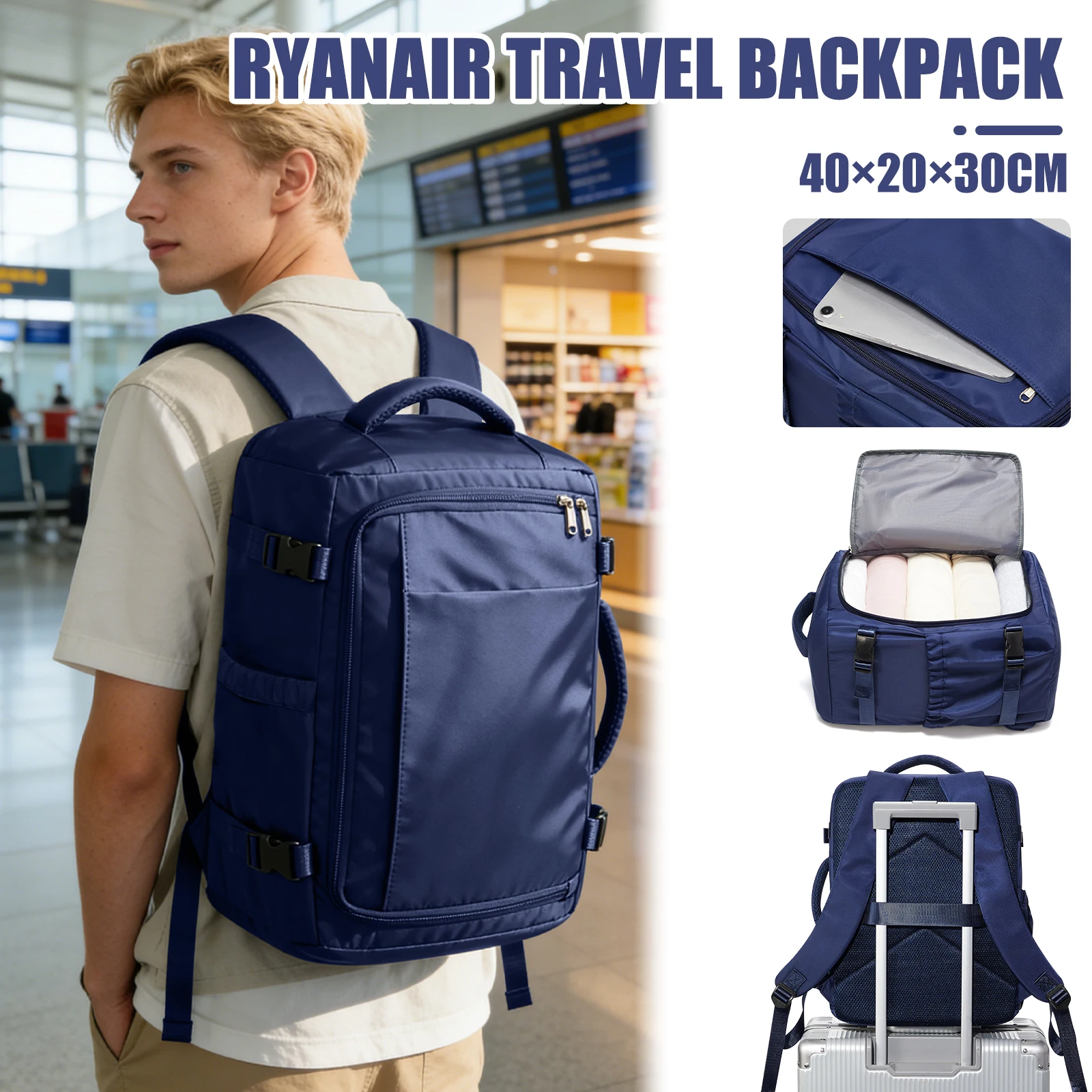 

Bag for Men Stylish Backpack Ryanair 40x30x20 Backpack Lightweight for Commute Daily Casual Functional Bag Hand Luggage Suitcase