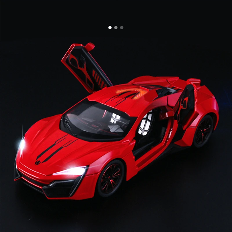 1:24 Lykan Hypersport Fenyr Alloy Sports Car Model Diecasts Metal Toy Racing Car Model Simulation Sound and Light Kids Toys Gift