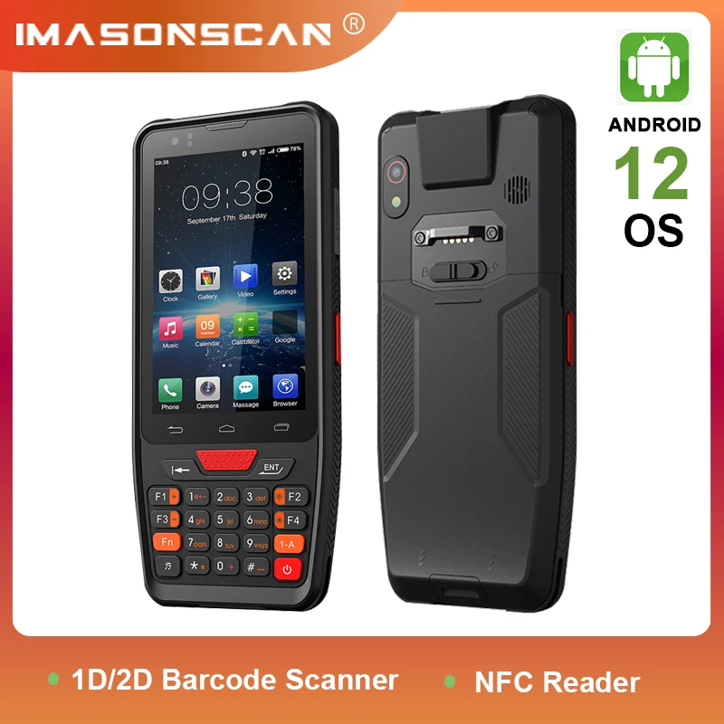 Android Barcode Scanner 4inch Keyboard Support Google Play Store Octa-core 2.0GHz Handheld Mobile PDA for Data Collection