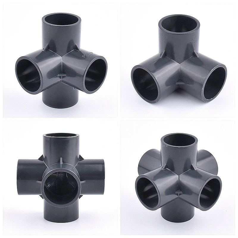 

Dark Grey 16~50mm 3-Way 4-Way 5-Way PVC Pipe Connector Garden Irrigation Water Pipe Fittings Aquarium Pipe Water Delivery Joint