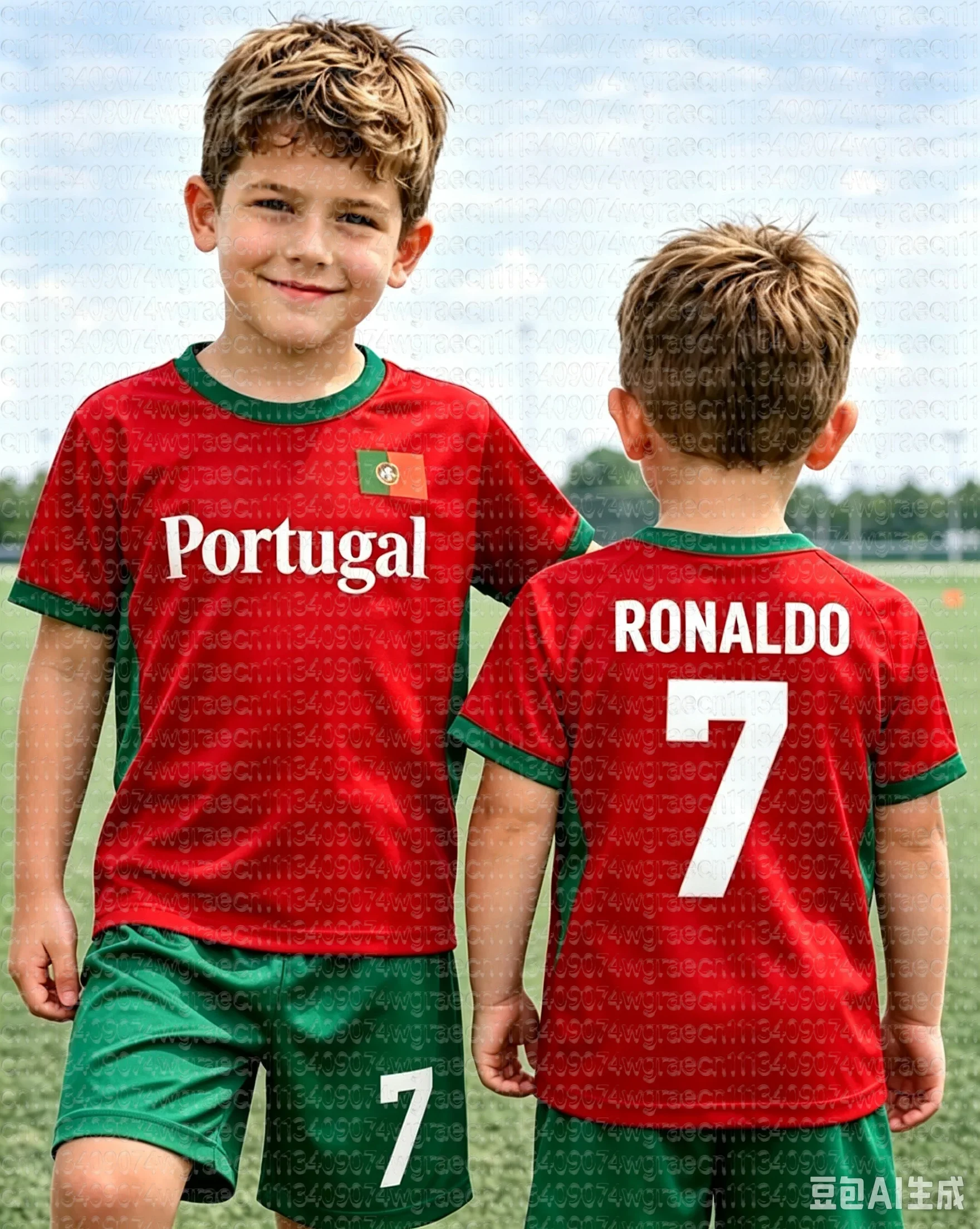 26 Jungen Ronaldo Nr. 7 Fußballtrikot T-Shirt Shorts Set Damen Herren Harajuku PORTUGAL Fan-Shirt Shorts Set Kinder Trainingsanzug 2-teiliges Set – Detail 11