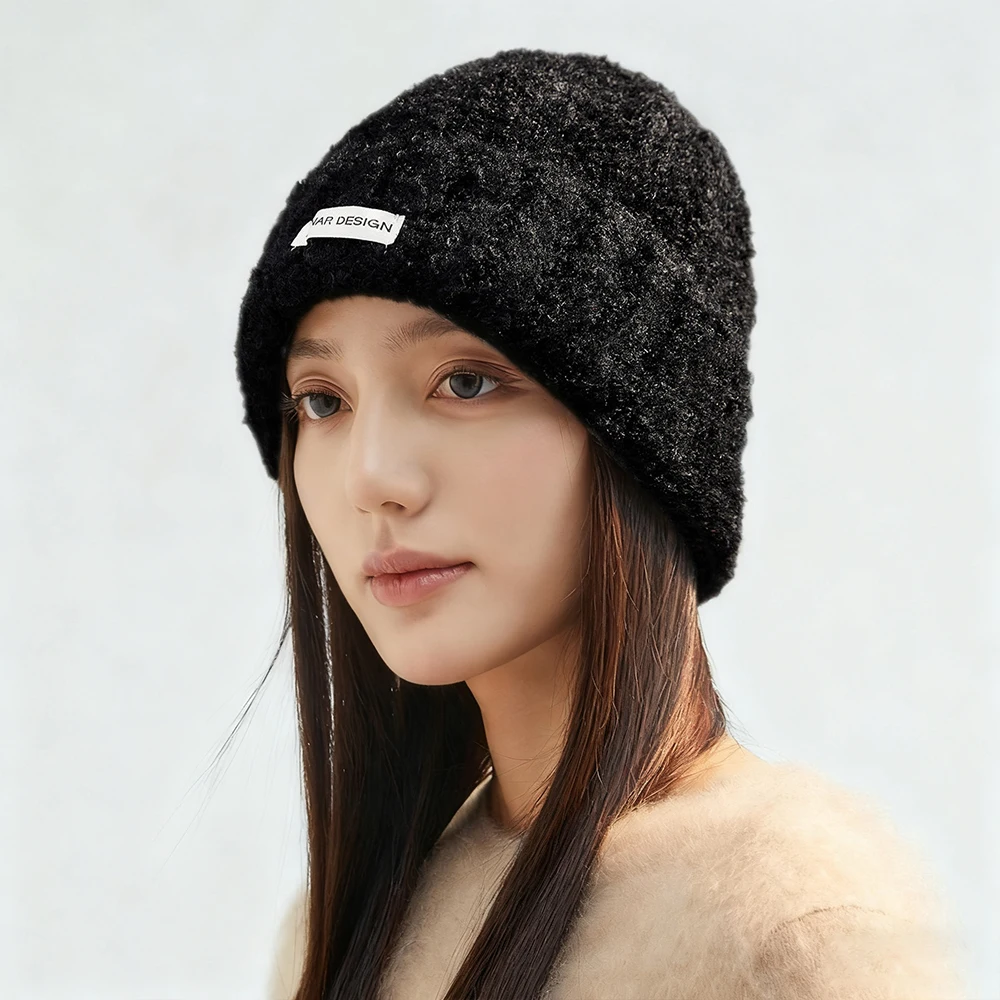 Ski Cap Knit Hats Elastic Cap Autumn Winter Windproof and Warm Beanie Hat Solid Color Cap Covers Unisex The Head Ears For Women