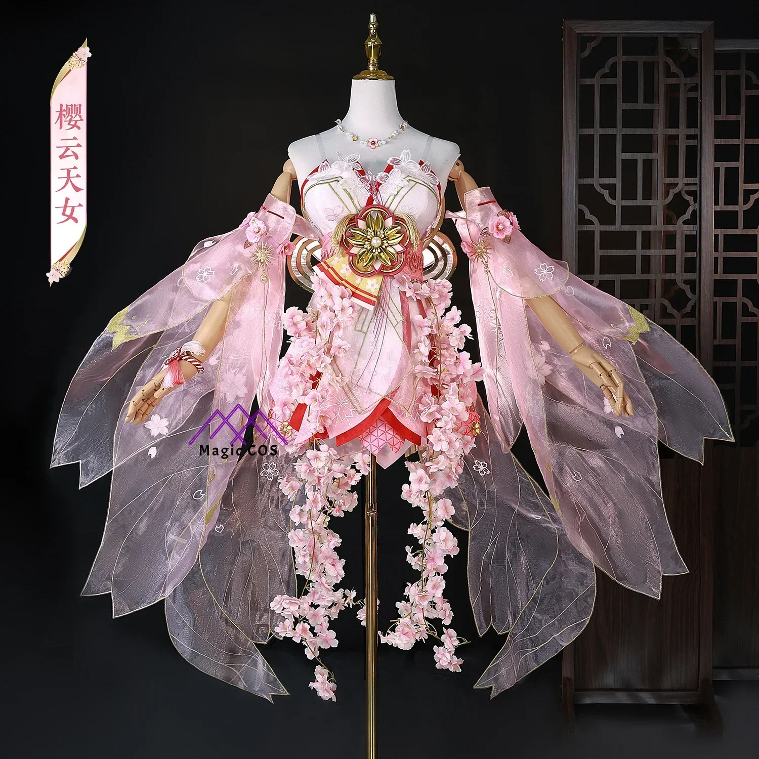 

Naraka: Bladepoint Kurumi Hu Tao Cosplay Costume Chinese Style Hanfu Pink Dress Traditional Sexy Festival Outfit Wig Full Set