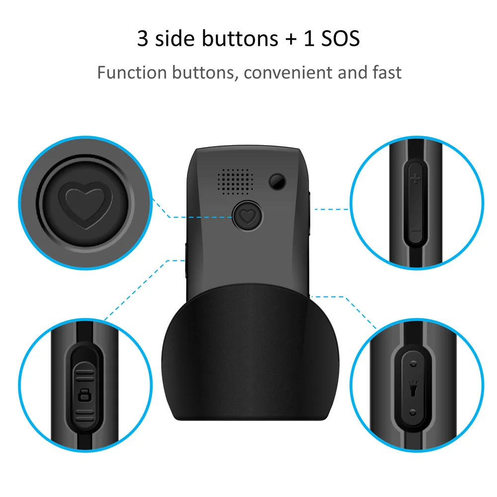 LTE 4G Senior Mobile Phone Artfone C1+ With Charging Dock Big Keypad For Elderly Single Sim One Key SOS FM 1400mAh Bar CellPhone