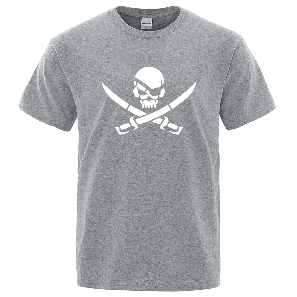 Pirateskull Print Funny Tshirts Man Women 100% Cotton T-Shirt Hip Hop Loose Tee Clothes Casual Fashion Casual Tops Streetwear