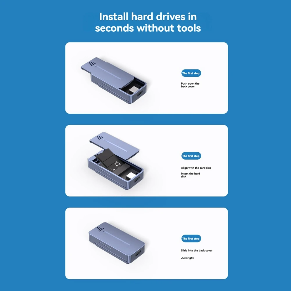 useful 2230 SSD Enclosure M.2 NVMe SSD Case USB 3.2 Gen 2 Type C 10Gbps USB C Portable External SSD Enclosure Case for Laptop