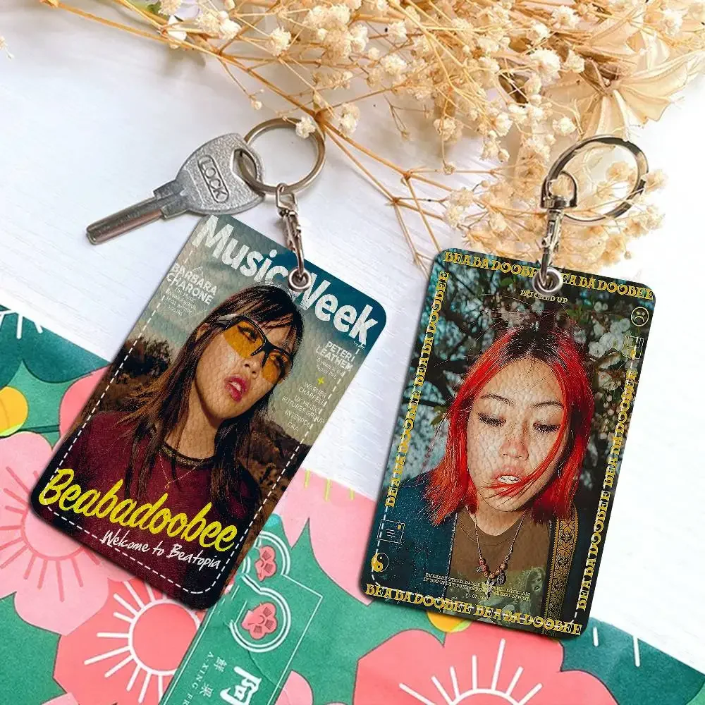 سلسلة مفاتيح Singer B-Beabadoobee مع حامل بطاقة الوصول، وجبة بطاقة الهوية وبطاقة البنك، حافظة واقية للأمن