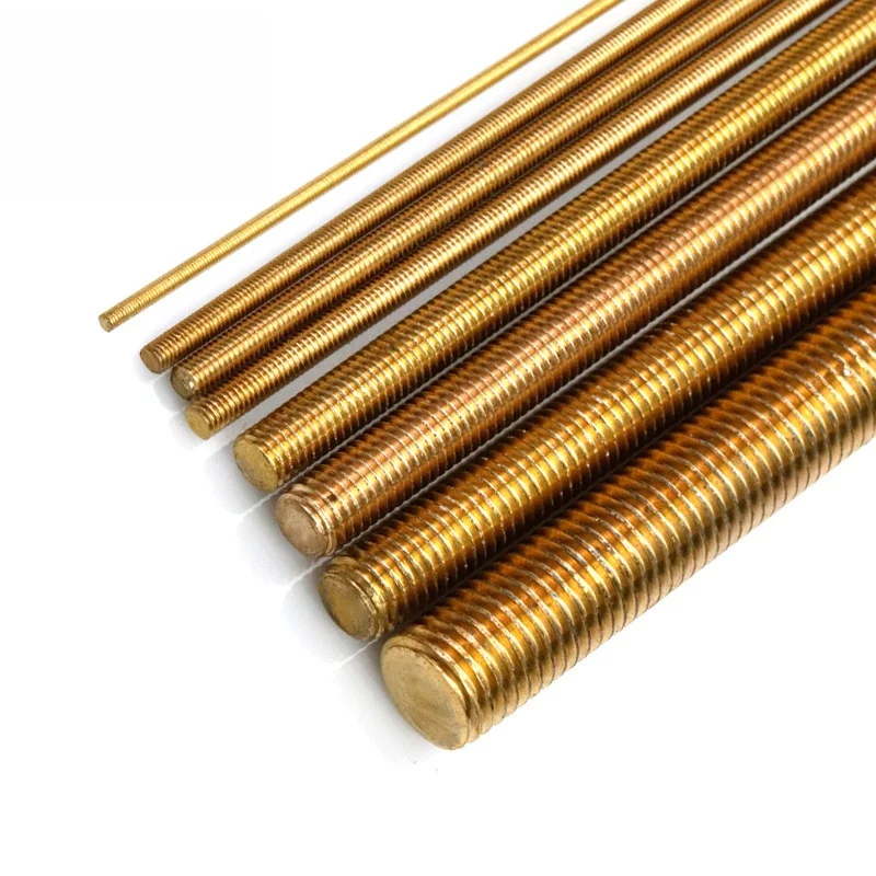 Brass Threaded Rod Full Thread Shaft Rod Bar Stud Length 25mm~250mm M2 M2.5 M3 M4 M5 M6 M8 M10 M12 M14 M16 M18 M20