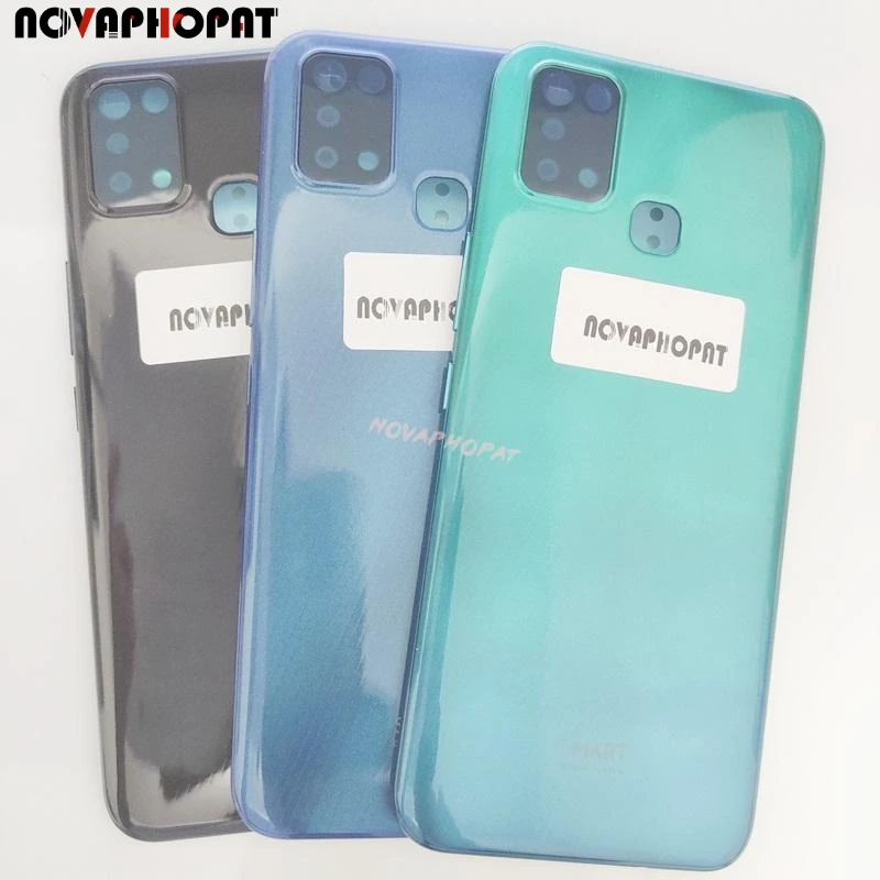 For Infinix Smart 5 X657 X657B Battery Door Cover Rear Case Back Housing Side Power Volume Botton Bezel Camera Glass Lens