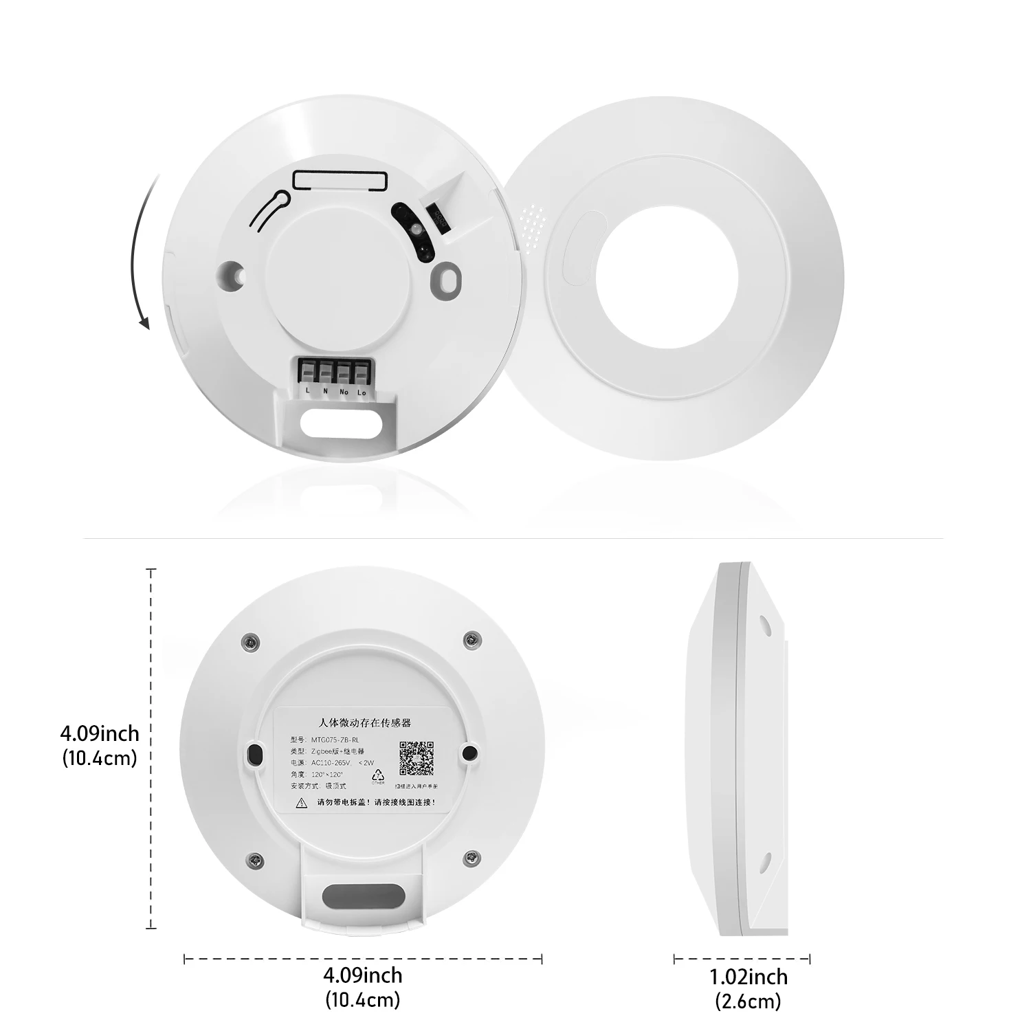 Zigbee-Sensor de presencia de Radar MmWave humano, Detector de movimiento Tuya, interruptor de luz, detección de luminosidad con relé, 5,8G