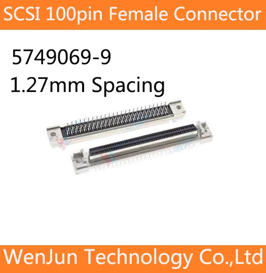 

5749069-9 SCSI 100Pin female Connector 180 degree straight needle slot type Socket 1.27mm pitch socket