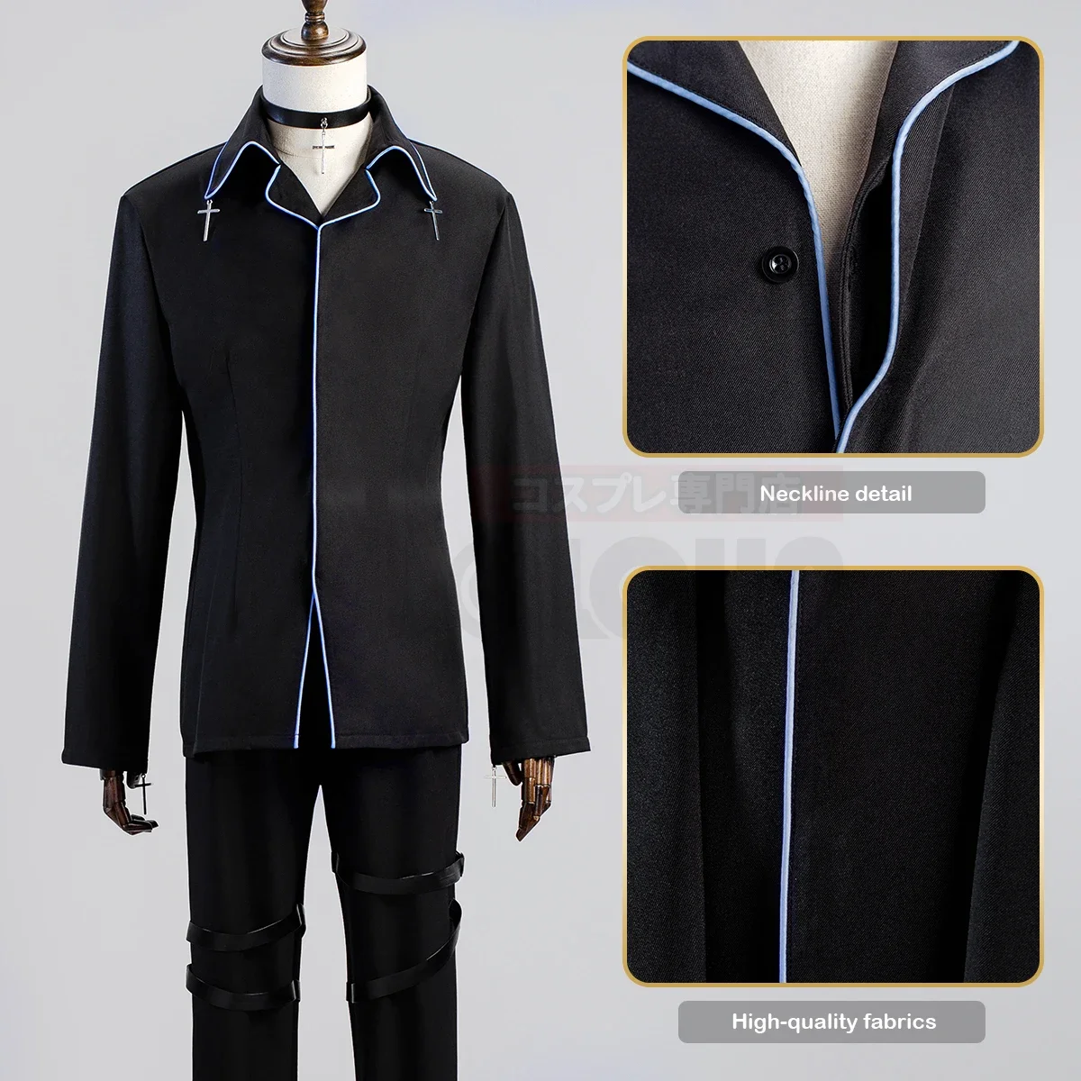 Cosplay Shugo Chara Anime Tsukiyomi Ikuto Cosplay Costume Shawl Suit Shirt Shorts Tie Blue School Uniform Gift