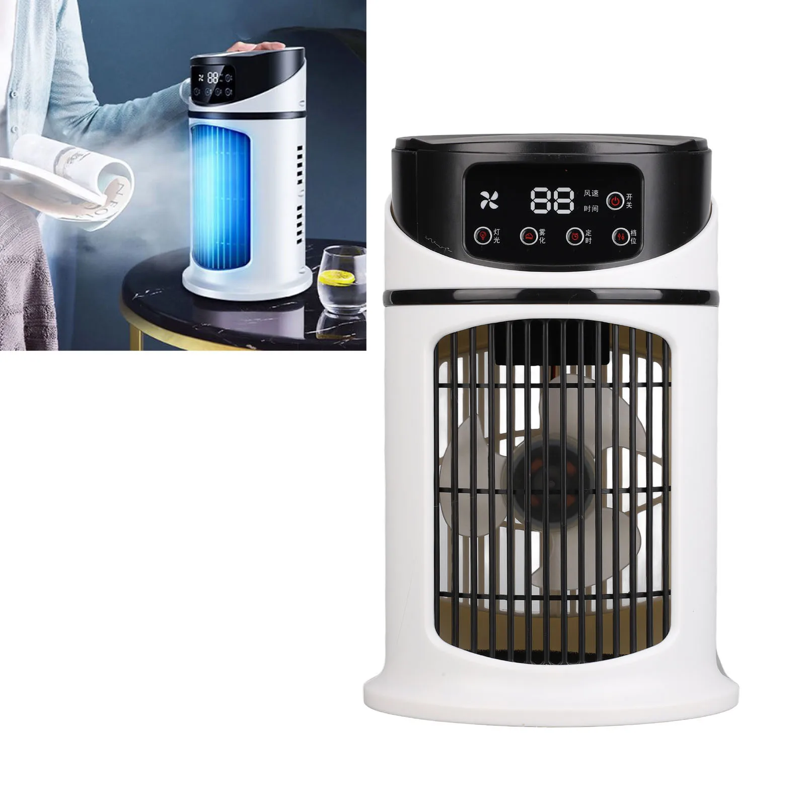 Luftkühler, mobiler Luftkühler, tragbare Klimaanlage, mobiler Multifunktions-Luftkühler, Ventilator, Wasserkühlungsventilator für Büro und Zuhause