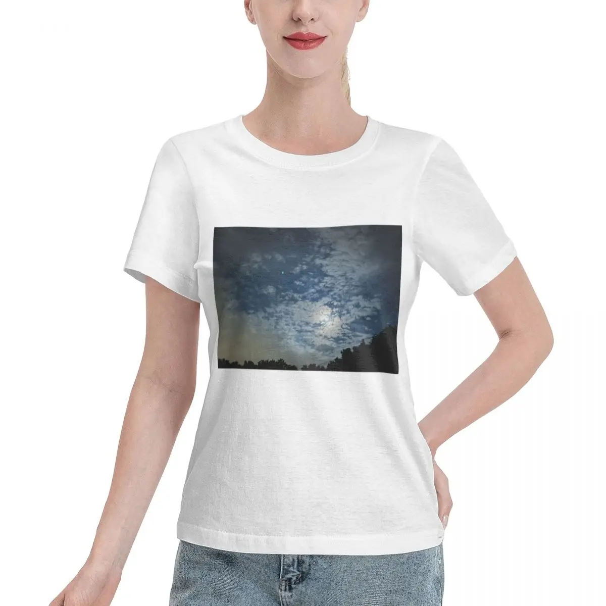 Wardrobe Essential Cloudy Night Women's T-shirt Sporty Breathable Cotton Tee