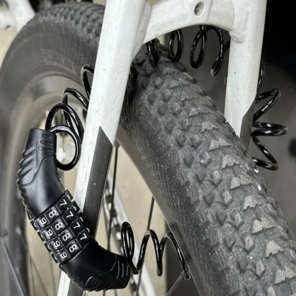 Durable Classic Helmet Lock Chain 4 Digit Password Combination Portable Anti-theft Cable Lock Used For Scooter Bike Motorcycle