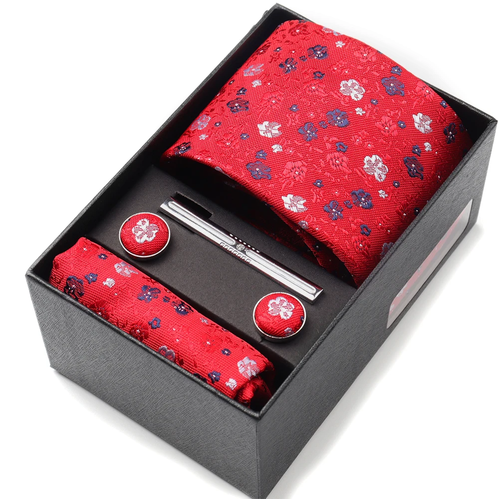 Pocket Square Cufflinks Set Tie Set Box for Men, Gift Box