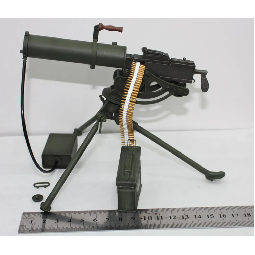 

1/6 M1917 Browning Heavy Machine Mini Military Model Air-cooled WWII Weapon Plastic Toys Cannot Launch for 12" Action Figure