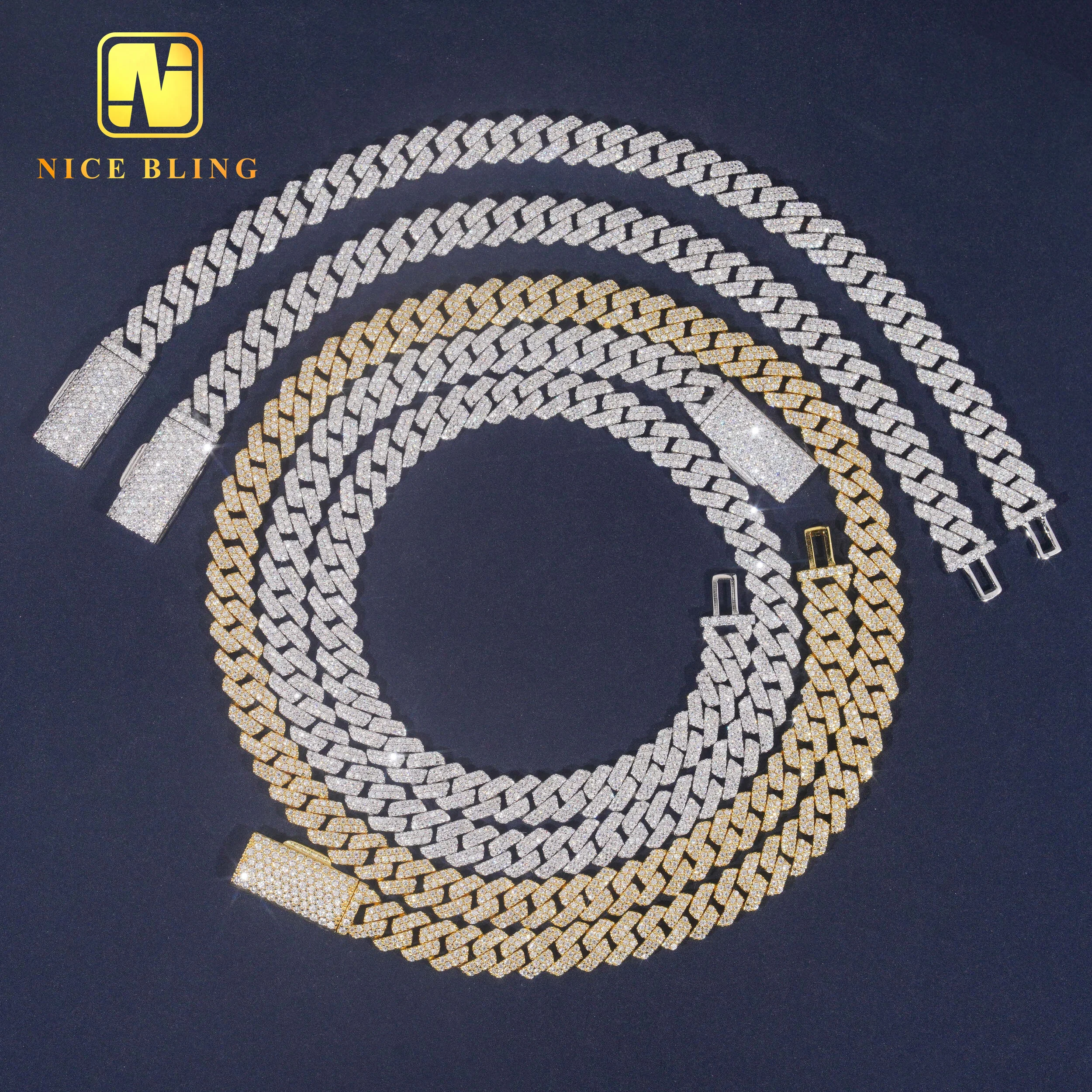 8mm Hop Hip Custom Jewelry Moissanite Necklace 925 Sterling Sliver Diamond Iced Out Cuban Link Chain Necklace Bracelet..