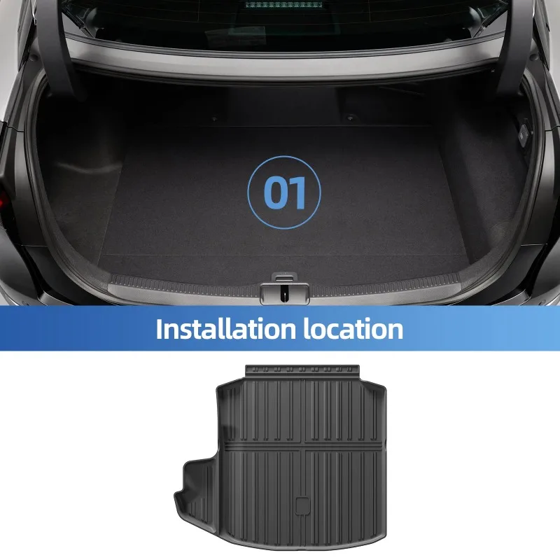 Fußmatten für Toyota Crown 2023 2024, Kofferraummatte, TPE 3D-Fußmatte, Schwarz, Linkslenker – Detail 4