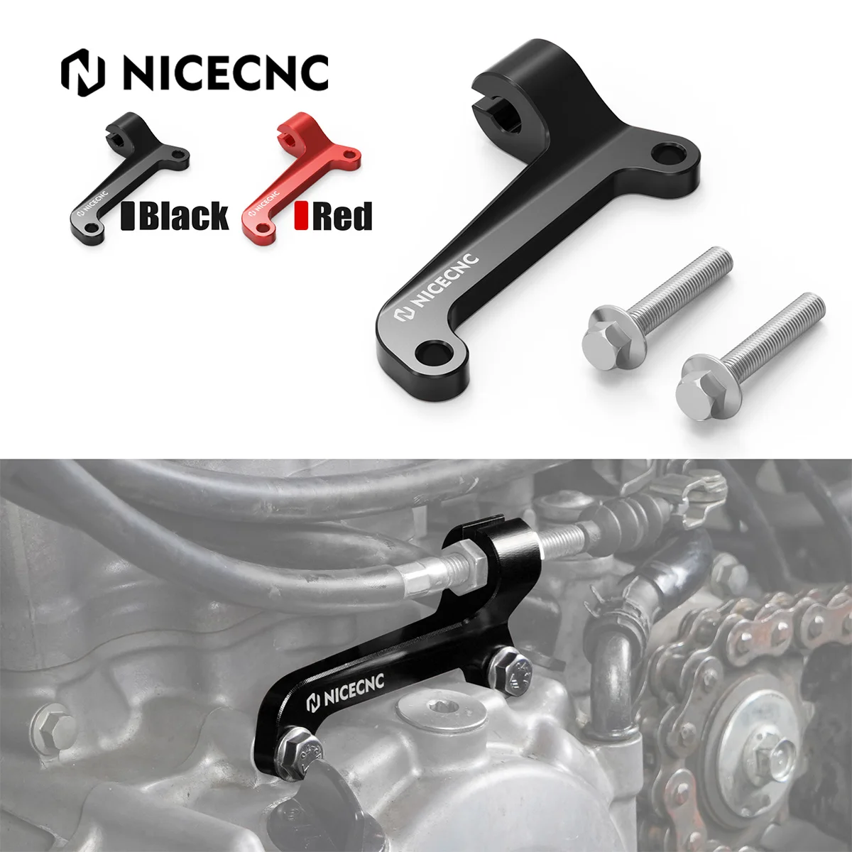 Soporte de montaje de Cable de embrague de motor NICECNC ATV para Honda TRX450R 2006-2009 TRX450ER 2006-2014 soporte de línea de Cable de embrague de aluminio