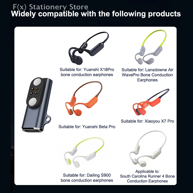 Type C Bone Conduction Magnetic Headphones Charger Adapter For Yuansea X18PRO Langsdom Airwave Pro DAILING S900 NANK Runner 4