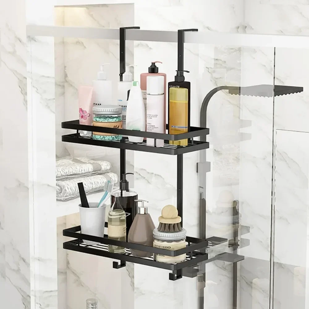 

Hanging Bath Shelf Storage No Drill Basket Holder Single Double Layer Shower Shampoo Shelf Stainless steel Bathroom Accessories