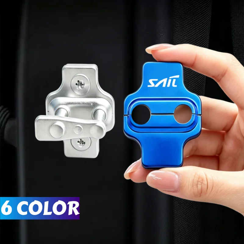 4Pcs Car Styling Door Lock Protection Cover Badge Replacement Stickers Anti-rust for Chevrolet Sail 3 2013-2022 Auto Decoration