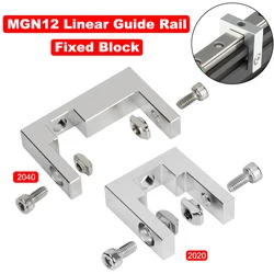MGN12 Linear Guide Rail Fixed Base Profile Fixed Block 2020 2040 Aluminum Profile Fixing Block For Ender3 Voron 3D Printer Parts