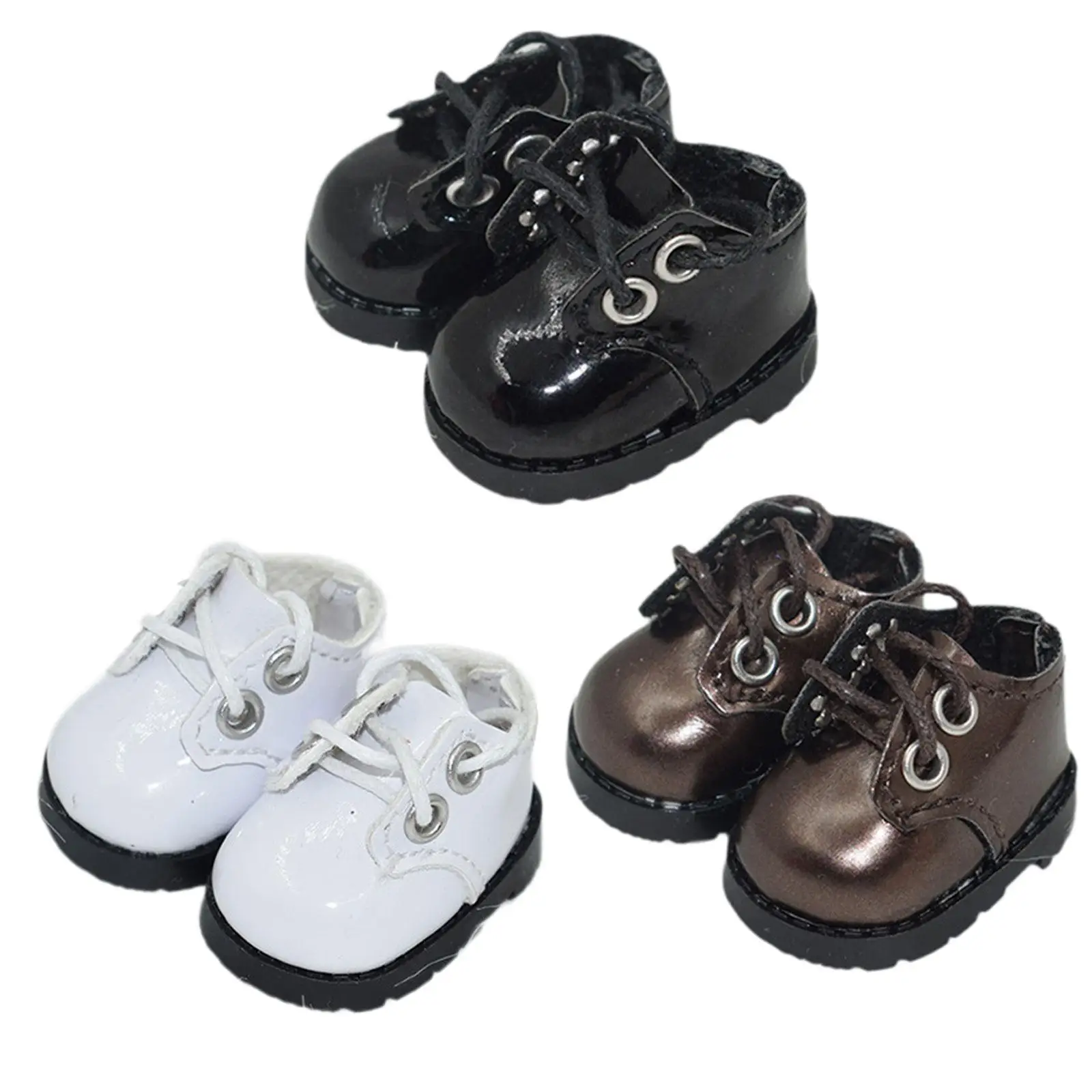 

1 Pair Doll Accessory Shoes Dress Up Toy for 15cm Doll DIY Supplies Stylish Fashion Doll Lace up Shoes Doll PU Leather Shoes