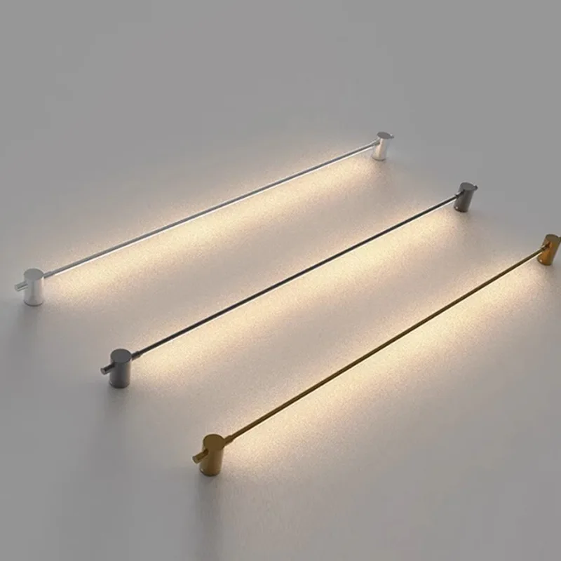 

Minimalist Line LED Wall Light for Living Room Home Decor Art Personality Chrome Body Wall Sconce Soft Light for Background