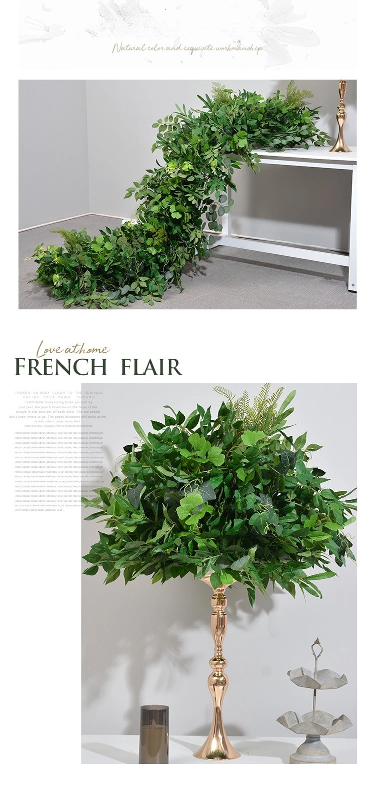 30-80CM Grüne Künstliche Blumenreihe, Grünes Blumenarrangement, Hochzeitstischbogen-Dekoration, Outdoor-Event, Künstliche Blumen-Hintergrundkulisse – Detail 4
