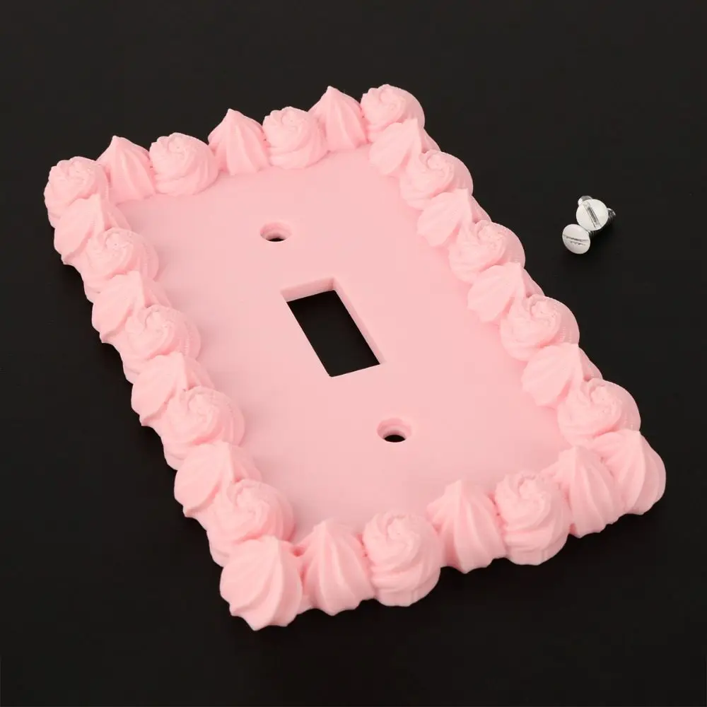 3D Printed PLA Light Switch Cover Cream Style Piping Texture Piping Switch Plate Wall Mounted With Screws Decorative Wall Plate