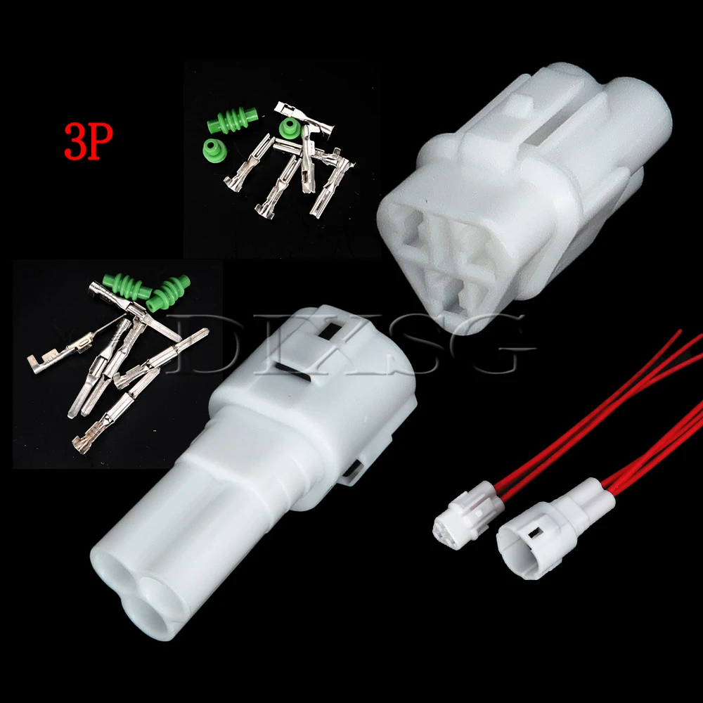 1 Set 3 Pin 6187-3231 6180-3241 Car Rearview Mirror Wire Harness Connector Automobile Waterproof Cable Socket with Pins