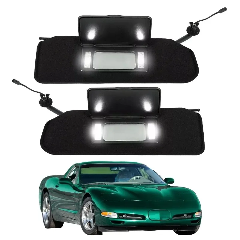

For Chevy Corvette C5 1997-2004 Car Sun Visors Sunvisors with Vanity Front Sunshade OE:10442033 10442034