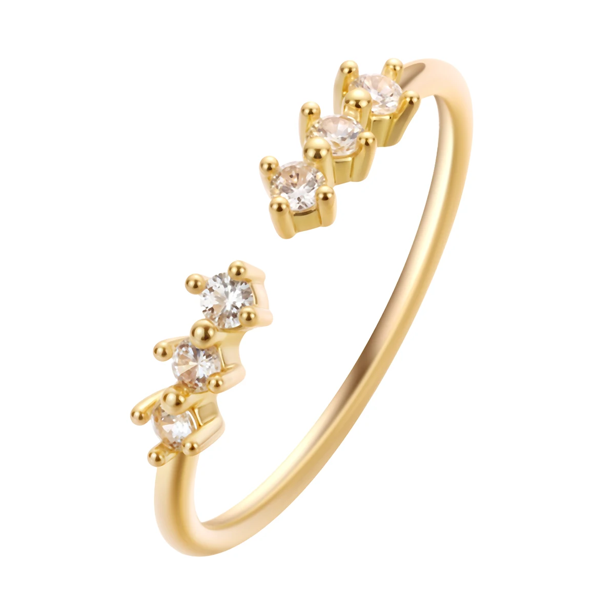 Kinitial Dazzling Kleine Zirkonia Ringe Für Frauen Gold Farbe Minimalistischen Dünnen Band Temperament Finger Ring Aussage Schmuck