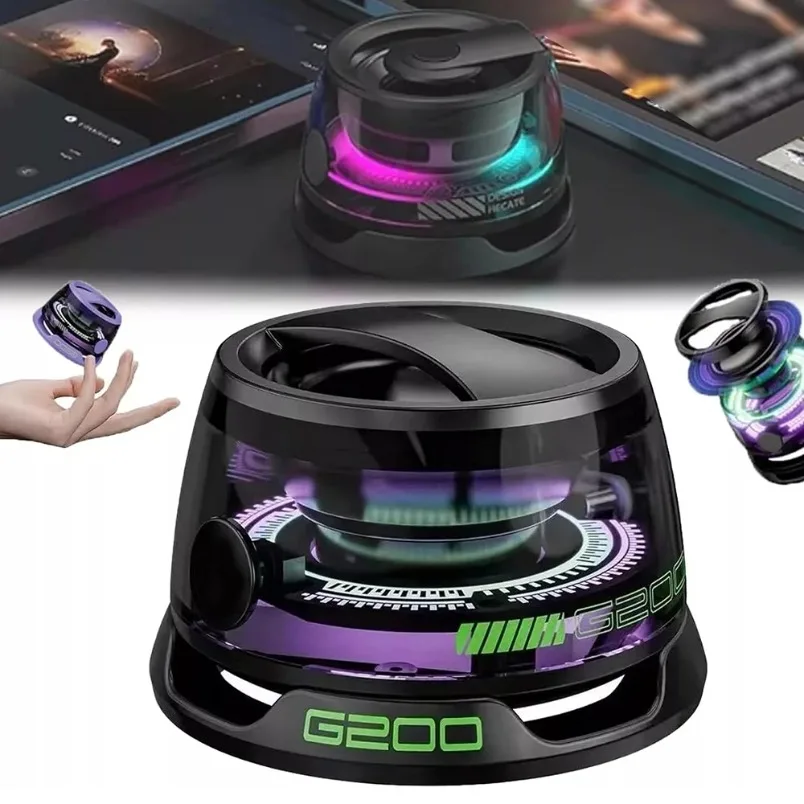 BT 5.3 Mini Tragbarer Bluetooth-Lautsprecher G200 RGB-Farblicht Magnetischer Lautsprecher Kleine Soundbox Telefonhalter Drahtloser Lautsprecher – Detail 5