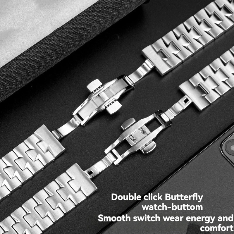 سوار ساعة بديل من الفولاذ المقاوم للصدأ لـ Vacheron Constantin Overseas 47450/47040 - سوار صلب ذو نهاية منحنية 7 8 8.5 ملم