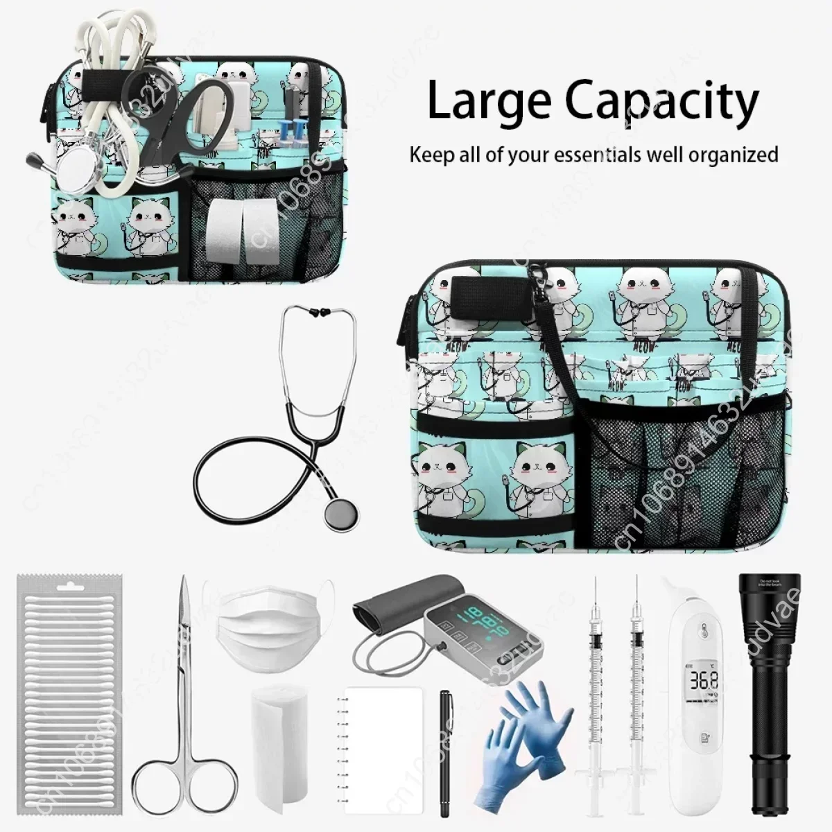 Portable Cartoon Medical Belt Pocket, enfermeira, gato, prático, personalizado, lazer, portátil, ferramentas hospitalares, armazenamento de medicamentos