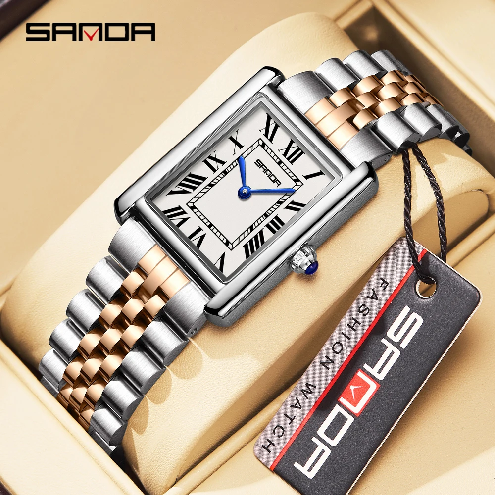 

SANDA 9031 Fashion Quartz Watch Men Women Leather Strap Waterproof Wristwatch Simple Creative Couple Watches relógios feminino -