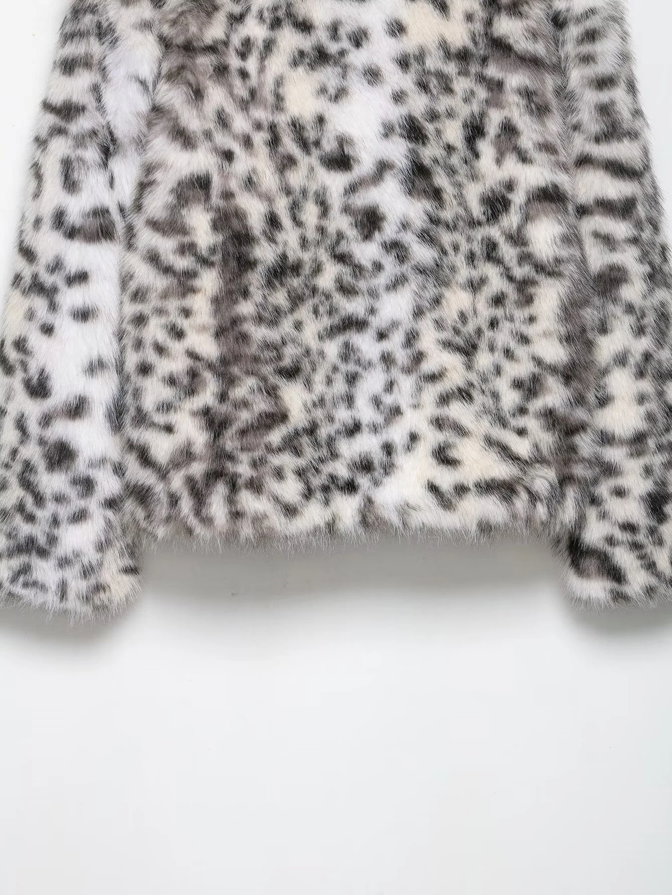 DEEABAE Autunno nuovo risvolto con stampa leopardata in pelliccia ecologica, giacca ampia dimagrante monopezzo in pelliccia elegante e versatile