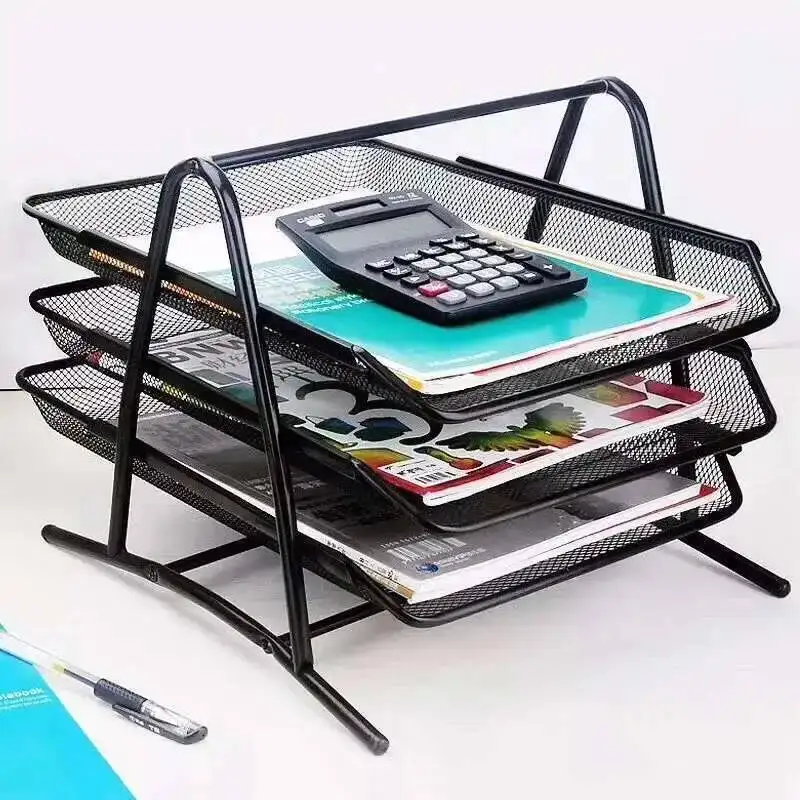 Desk Organizer With File Holder Desk Organizers With 3 Tier Holders Mesh Desk Accessories & Workspace