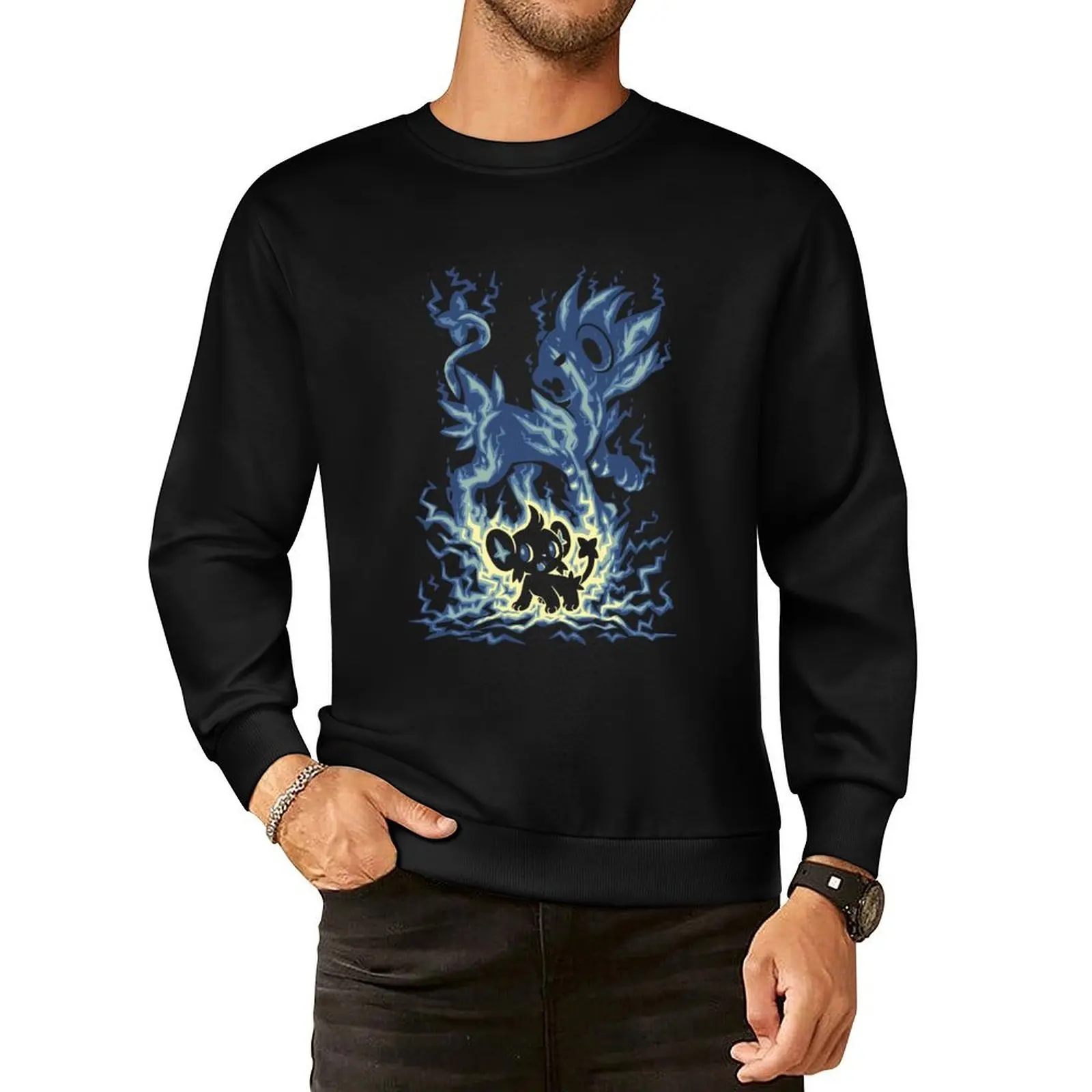 

Silhouette Electric Spark Evolution Pullover Hoodie japanese style mens clothing sweatshirts for men