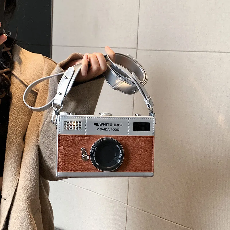 

Retro Camera Shaped PU Box Unisex Crossbody Bag 2026 New Versatile Fashion Square Bag Casual Commuting Crossbody Bag